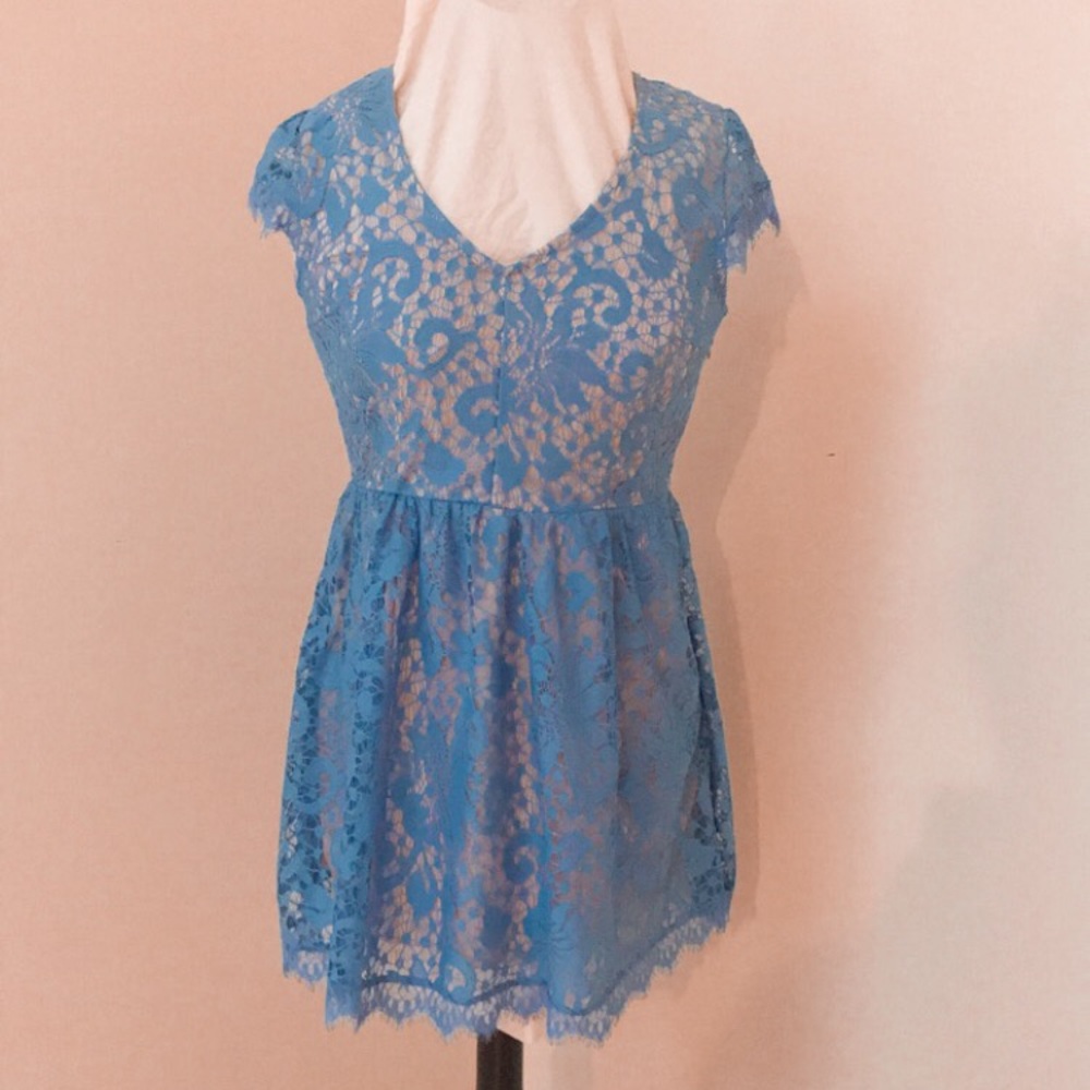 lacy blue dress